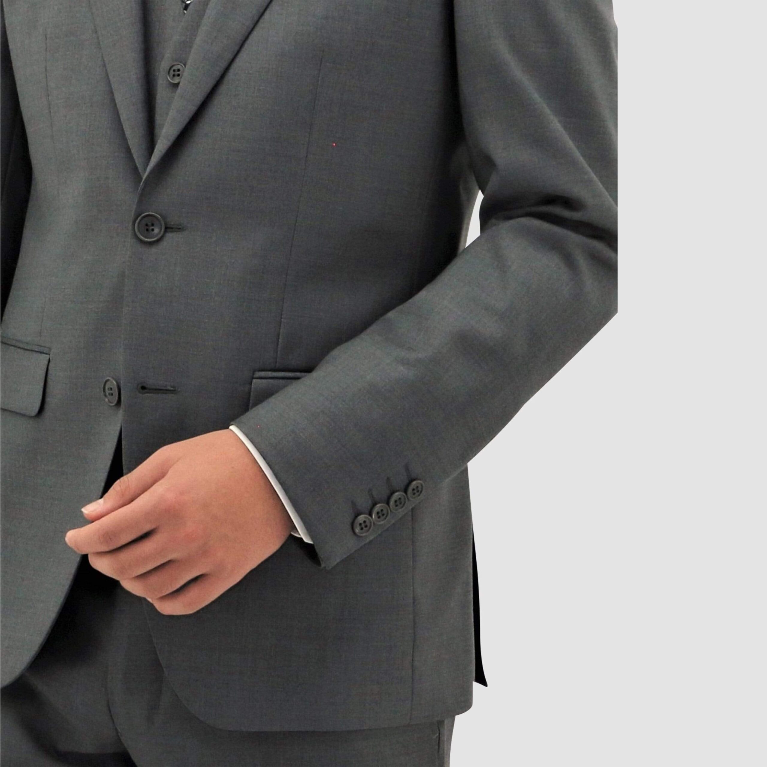 daniel hechter slim fit shape suit in grey pure wool big man sizes