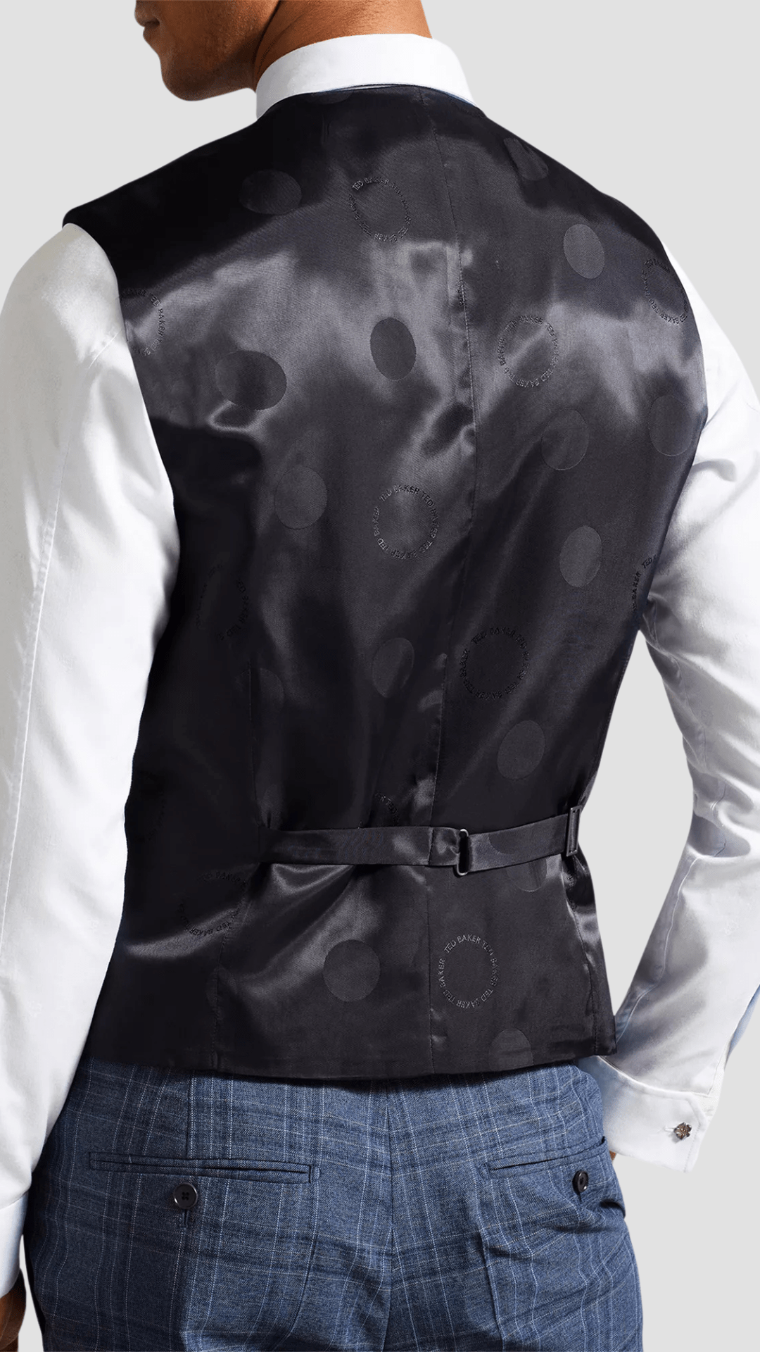 ted baker slim fit adlersw suit vest in blue check